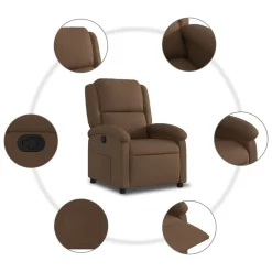 vidaXL Sillón reclinable de tela marrón Marrón Sale