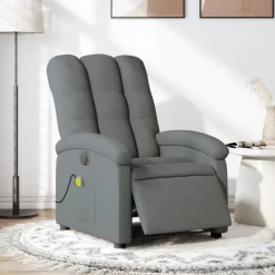 vidaXL Sillas-Sillón reclinable de masaje eléctrico tela