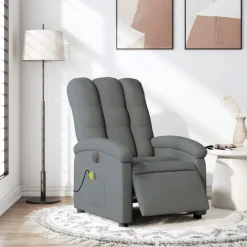 vidaXL Sillas-Sillón reclinable de masaje eléctrico tela