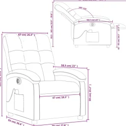 vidaXL Sillas-Sillón reclinable de masaje eléctrico tela