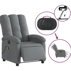vidaXL Sillas-Sillón reclinable de masaje eléctrico tela