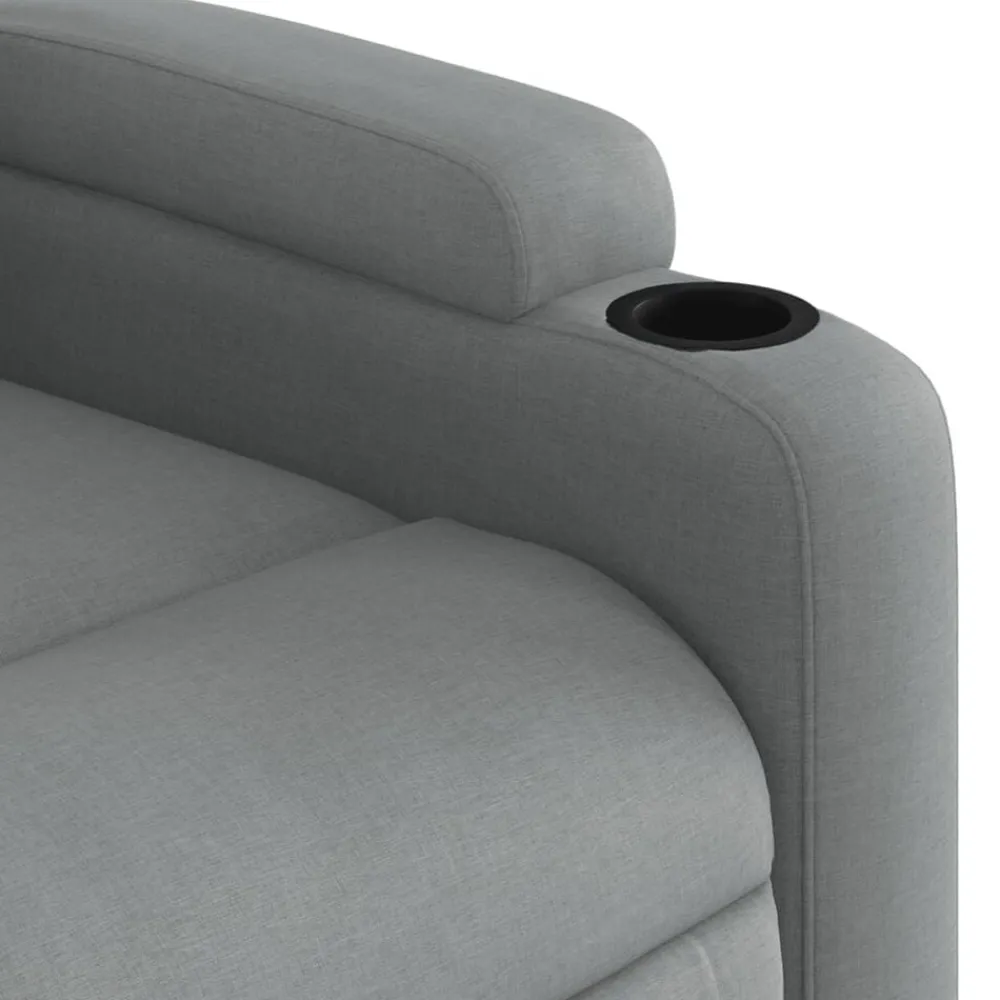 vidaXL Sillón reclinable de masaje eléctrico tela Gris claro New