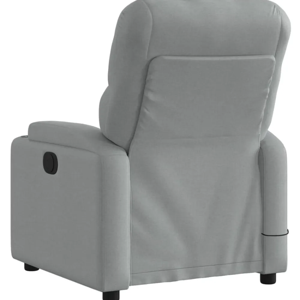 vidaXL Sillón reclinable de masaje eléctrico tela Gris claro New