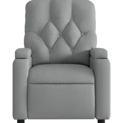 vidaXL Sillón reclinable de masaje eléctrico tela Gris claro New