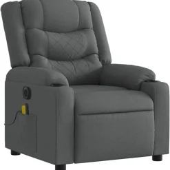 vidaXL Sillón reclinable de masaje eléctrico tela Gris oscuro Online