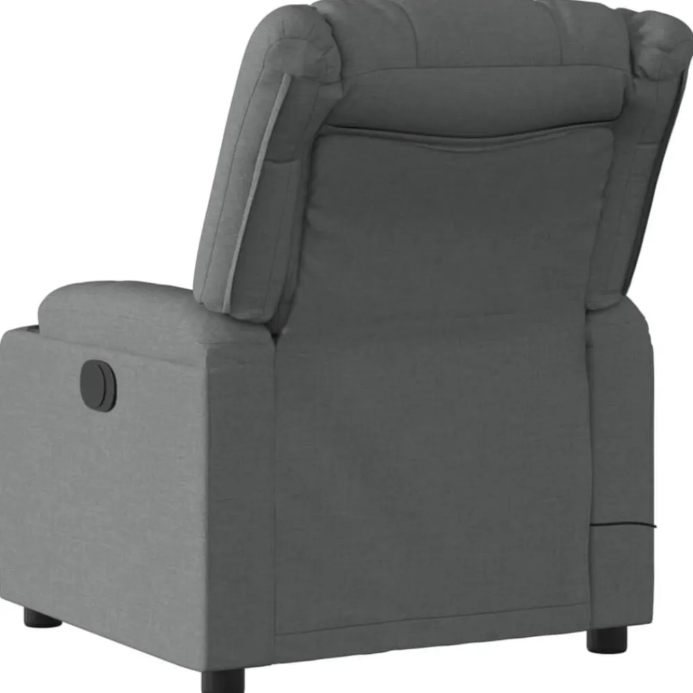 vidaXL Sillón reclinable de masaje eléctrico tela Gris oscuro Online