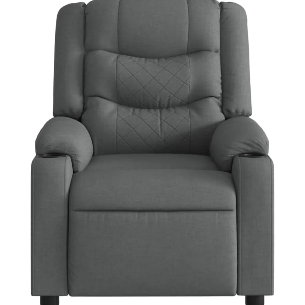 vidaXL Sillón reclinable de masaje eléctrico tela Gris oscuro Online