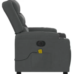 vidaXL Sillón reclinable de masaje eléctrico tela Gris oscuro Online
