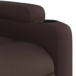 vidaXL Sillón reclinable de masaje eléctrico tela marrón oscuro Marrón oscuro Online