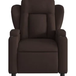 vidaXL Sillón reclinable de masaje eléctrico tela marrón oscuro Marrón oscuro Online