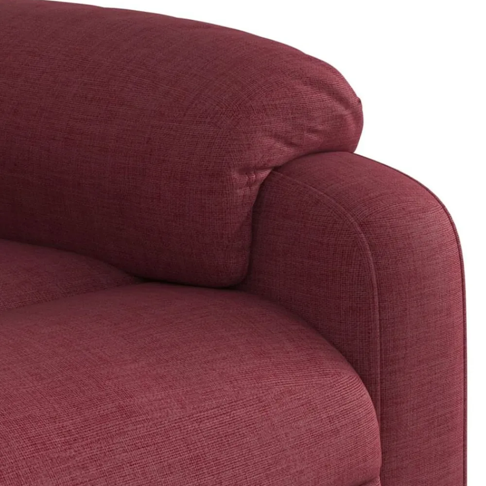 vidaXL Sillón reclinable de masaje elevable tela rojo tinto Rojo vino tinto Clearance