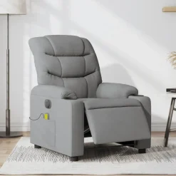 vidaXL Sillas-Sillón reclinable de masaje eléctrico tela
