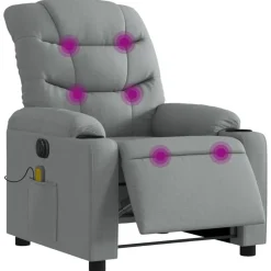 vidaXL Sillas-Sillón reclinable de masaje eléctrico tela