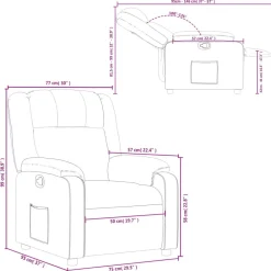 vidaXL Sillas-Sillón reclinable de tela
