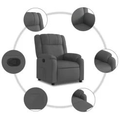 vidaXL Sillas-Sillón reclinable de tela
