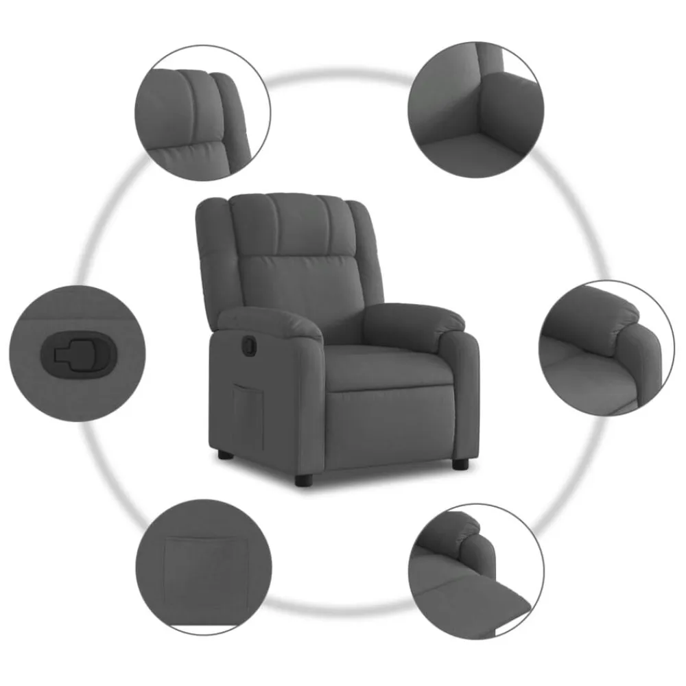 vidaXL Sillas-Sillón reclinable de tela