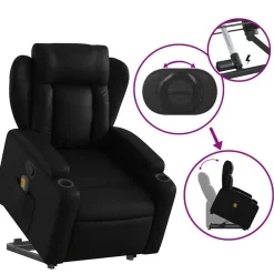 vidaXL Sillas-Sillón reclinable de masaje de pie cuero artificial