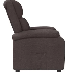 vidaXL Sillas-Sillón reclinable de tela marrón oscuro