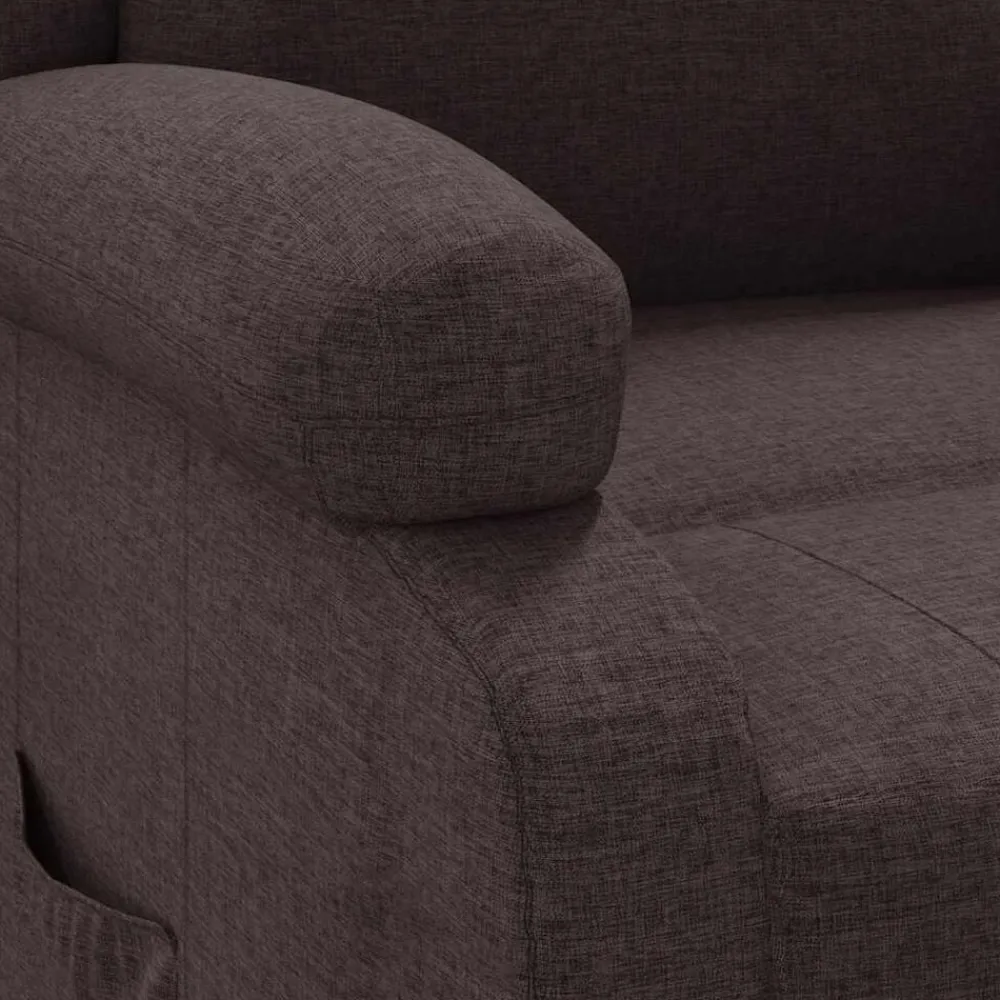 vidaXL Sillas-Sillón reclinable de tela marrón oscuro