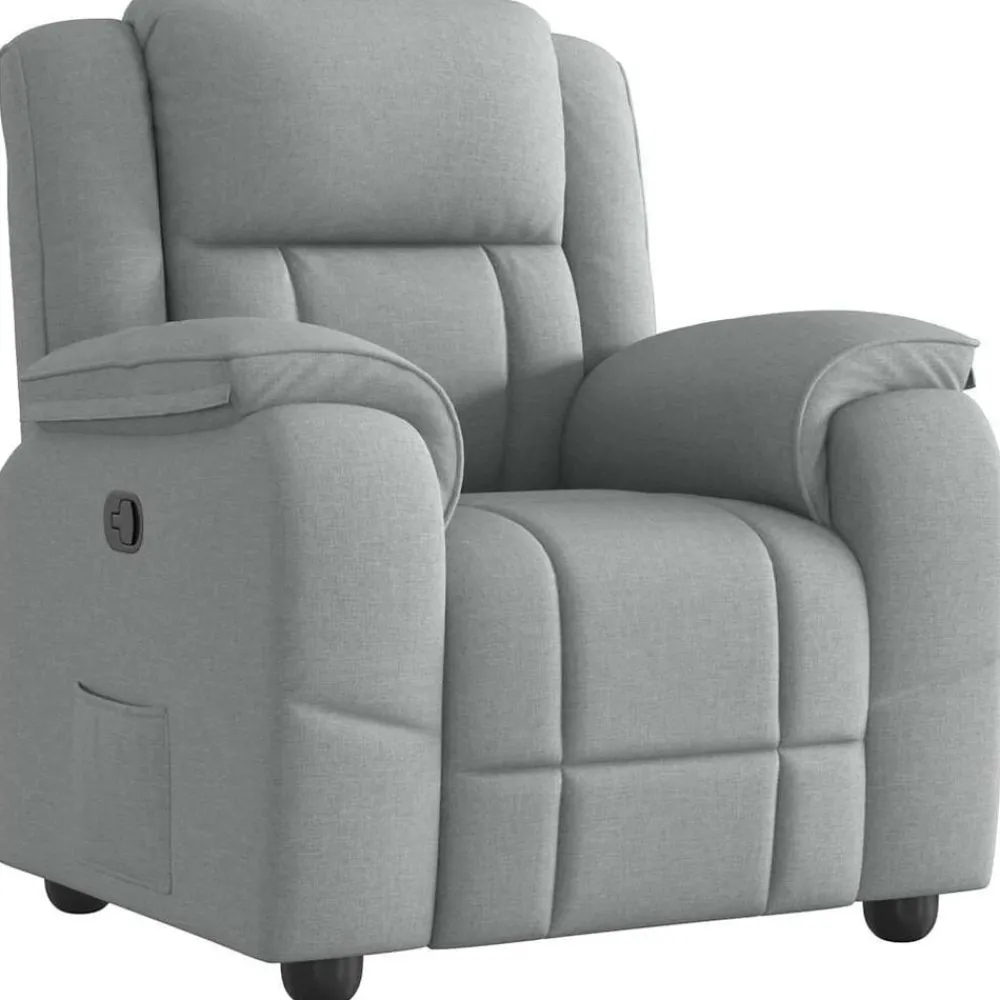 vidaXL Sillón reclinable de tela Gris claro Best