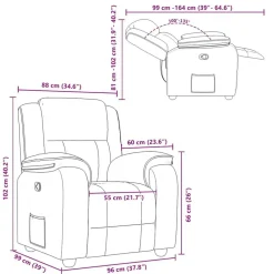 vidaXL Sillón reclinable de tela Gris claro Best