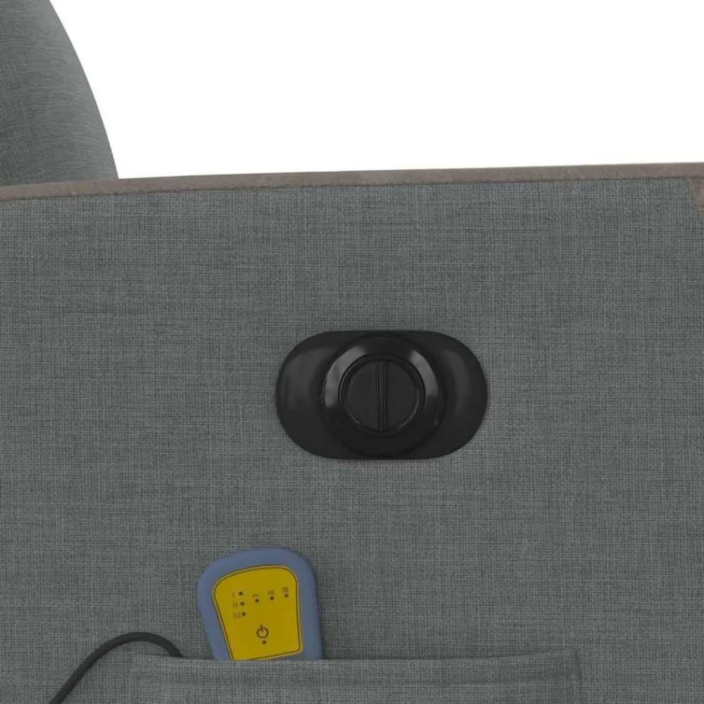 vidaXL Sillón reclinable de masaje eléctrico tela Gris oscuro Discount