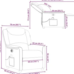 vidaXL Sillón reclinable de masaje eléctrico tela Gris claro Discount
