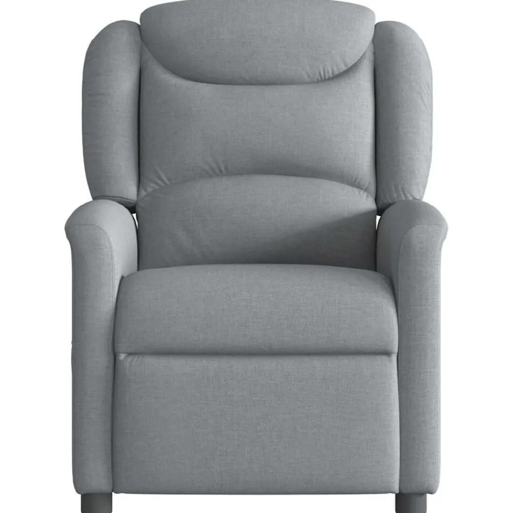 vidaXL Sillón reclinable de masaje eléctrico tela Gris claro Discount