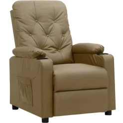 vidaXL Sillón reclinable de cuero sintético color Capuchino Best