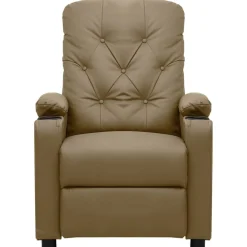 vidaXL Sillón reclinable de cuero sintético color Capuchino Best