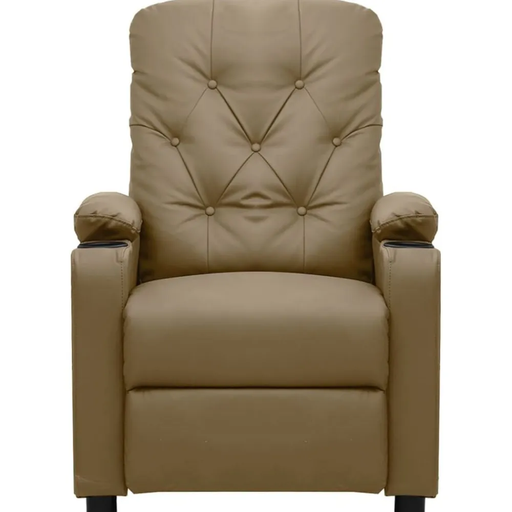 vidaXL Sillón reclinable de cuero sintético color Capuchino Best
