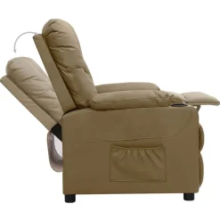 vidaXL Sillón reclinable de cuero sintético color Capuchino Best