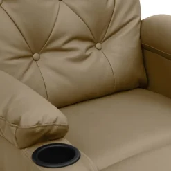 vidaXL Sillón reclinable de cuero sintético color Capuchino Best