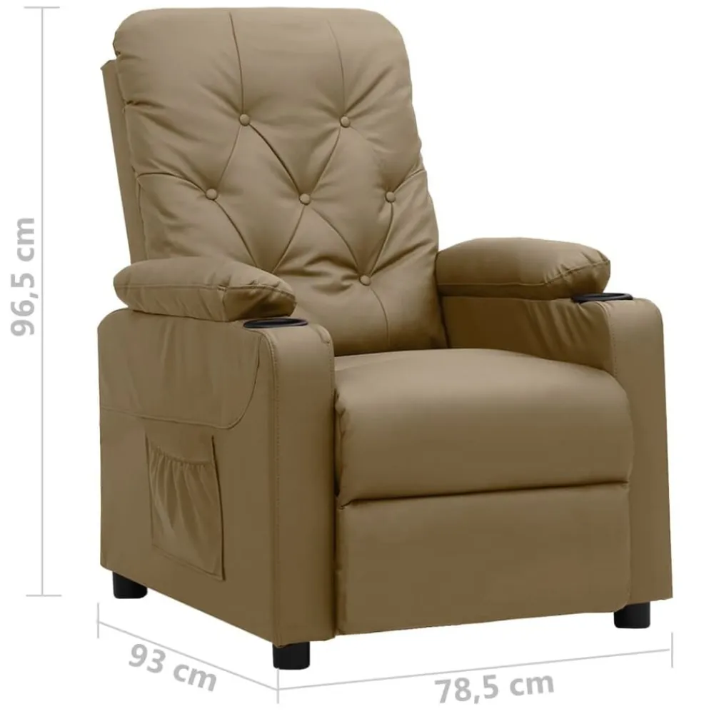 vidaXL Sillón reclinable de cuero sintético color Capuchino Best