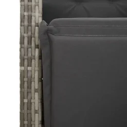 vidaXL Sillón reclinable de jardín con reposapiés ratán sintético Gris Outlet