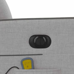 vidaXL Sillón reclinable de masaje eléctrico tela Gris nube New