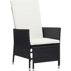 vidaXL Muebles De Jardín-Sillón reclinable de jardín con cojines ratán sintético