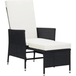 vidaXL Muebles De Jardín-Sillón reclinable de jardín con cojines ratán sintético