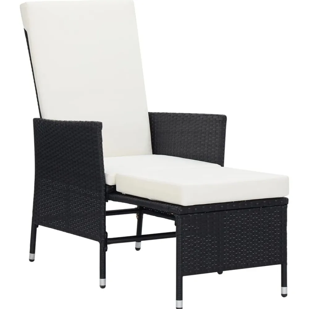 vidaXL Muebles De Jardín-Sillón reclinable de jardín con cojines ratán sintético
