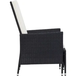 vidaXL Muebles De Jardín-Sillón reclinable de jardín con cojines ratán sintético