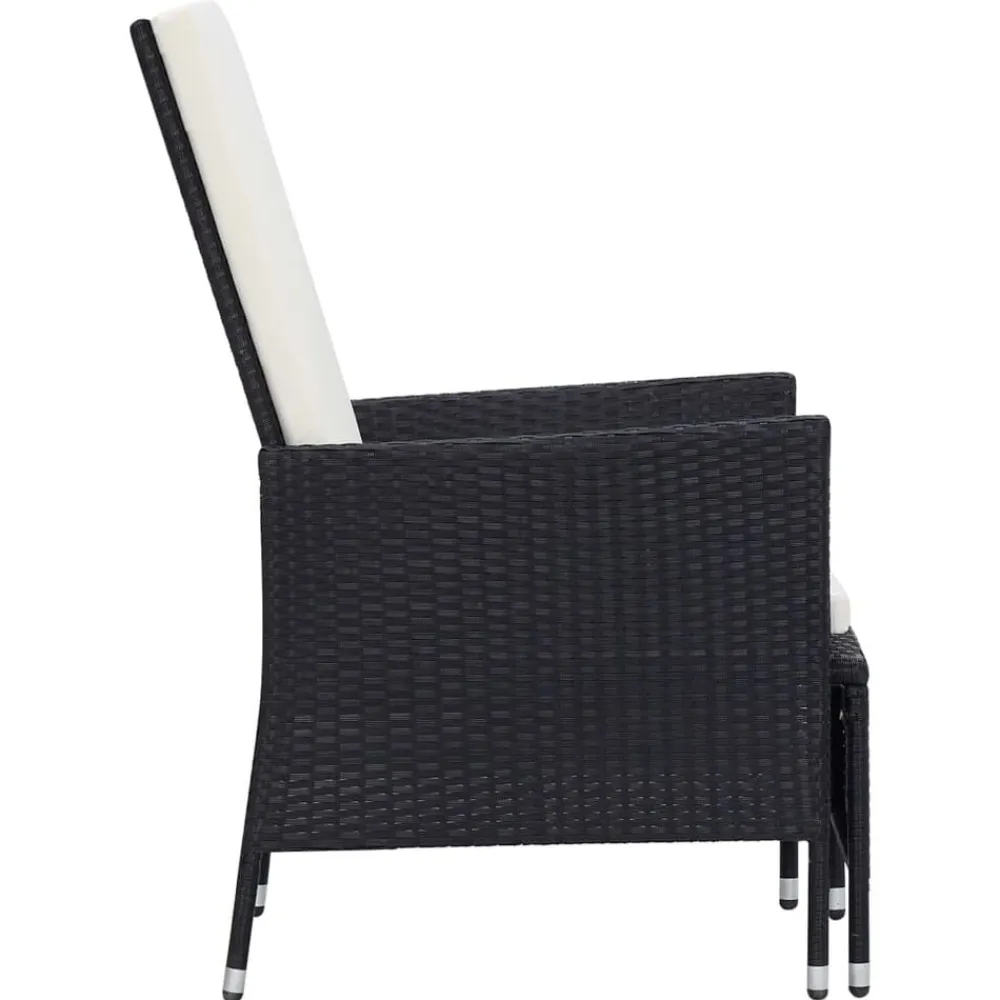 vidaXL Muebles De Jardín-Sillón reclinable de jardín con cojines ratán sintético