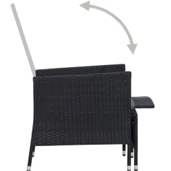 vidaXL Muebles De Jardín-Sillón reclinable de jardín con cojines ratán sintético