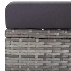vidaXL Sillón reclinable de jardín con cojines ratán sintético Gris New