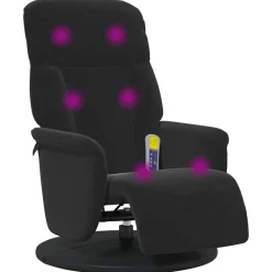 vidaXL Sillas-Sillón reclinable de masaje con reposapiés terciopelo
