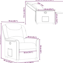 vidaXL Sillón reclinable de tela rojo tinto Rojo vino tinto Online