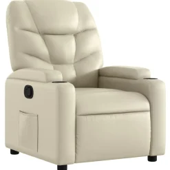 vidaXL Sillas-Sillón reclinable de piel sintética color