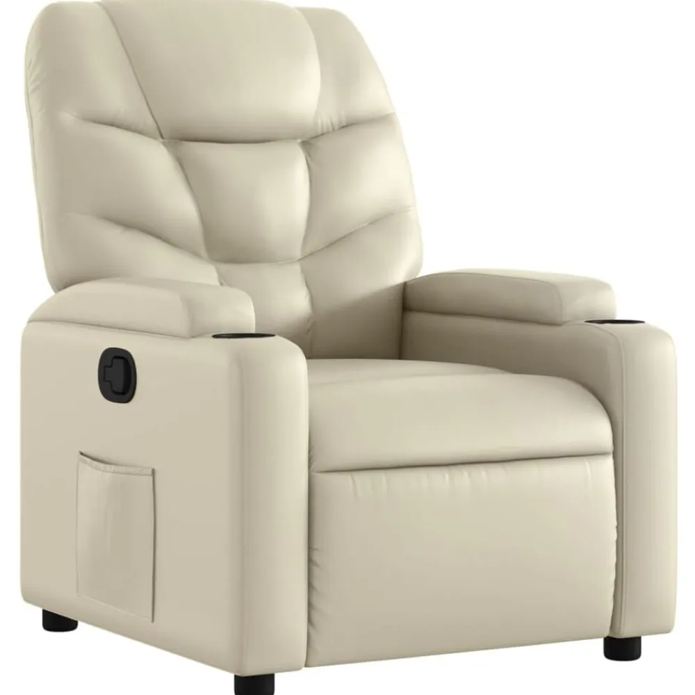 vidaXL Sillas-Sillón reclinable de piel sintética color