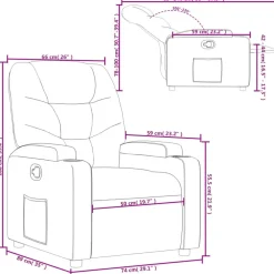vidaXL Sillas-Sillón reclinable de piel sintética color