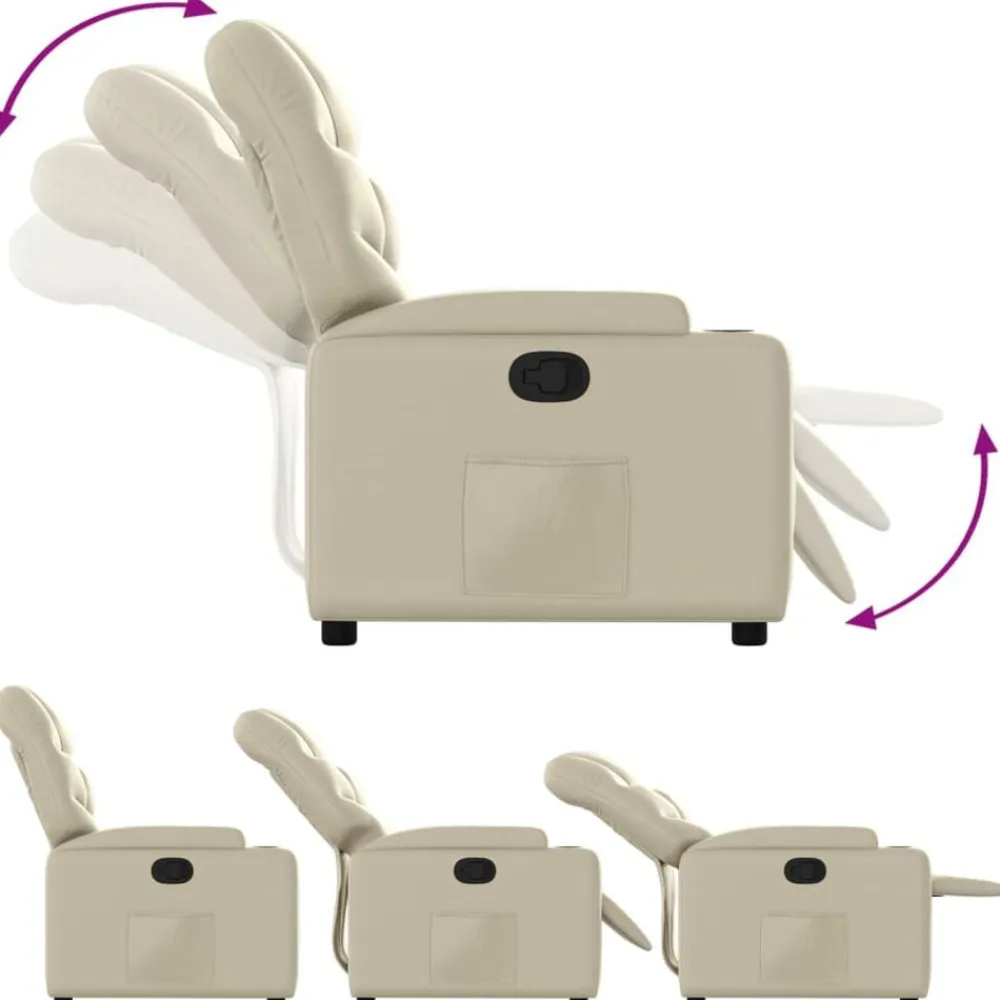 vidaXL Sillas-Sillón reclinable de piel sintética color