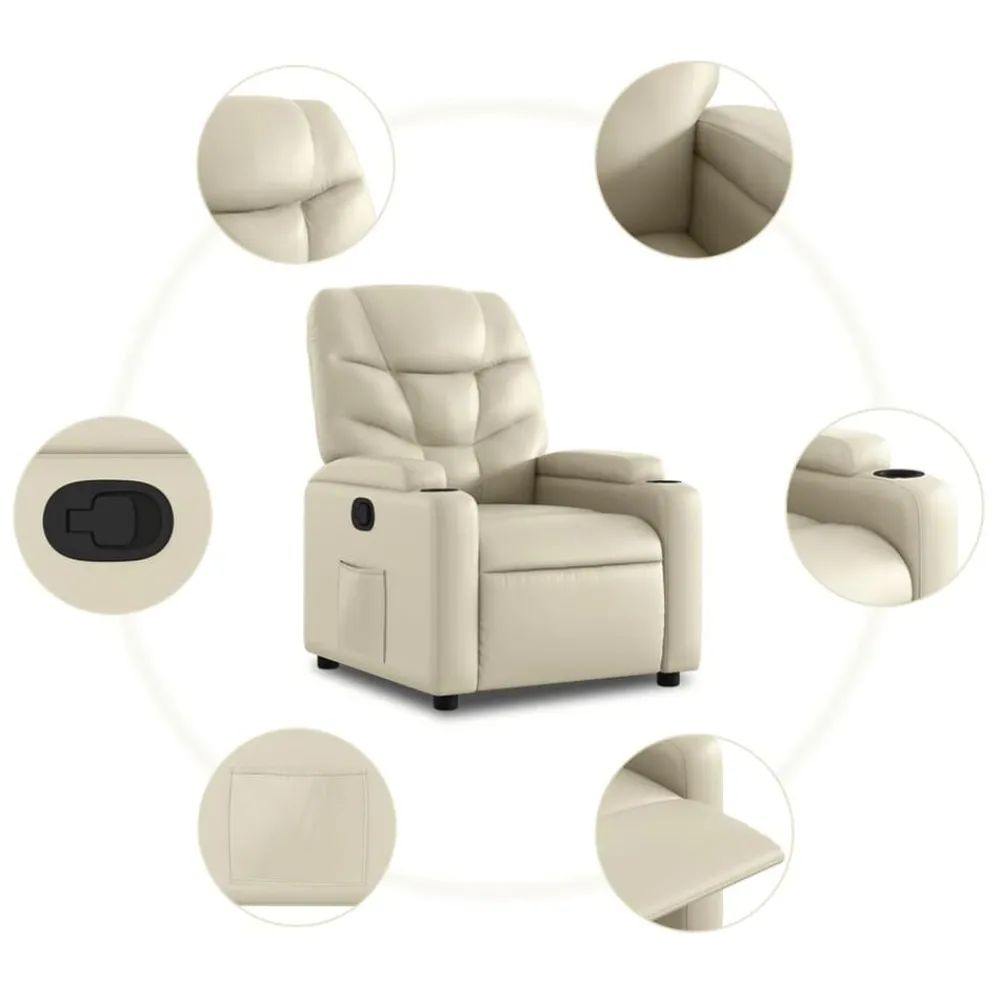 vidaXL Sillas-Sillón reclinable de piel sintética color
